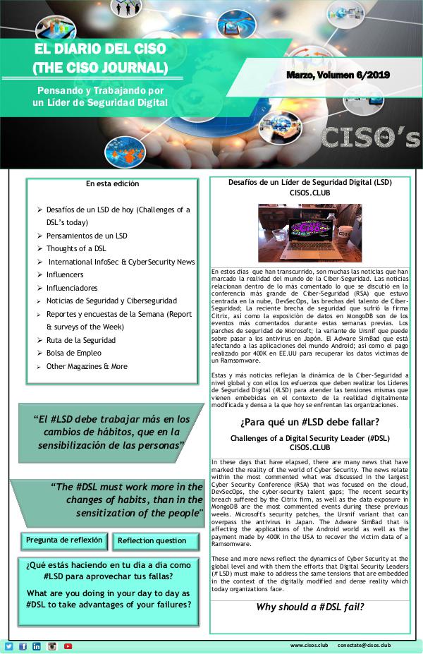 El Diario del CISO El Diario del CISO (The CISO Journal) Edición 6