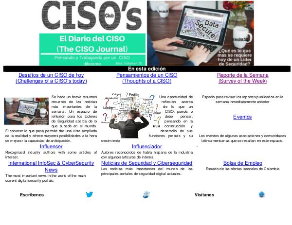 El Diario del CISO El Diario del CISO (The CISO Journal) Edición 20