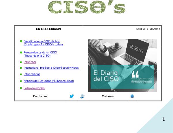 El Diario del CISO Volumen 1 2018