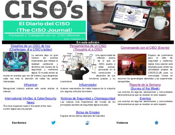 El Diario del CISO (The CISO Journal) Edición 11 2018