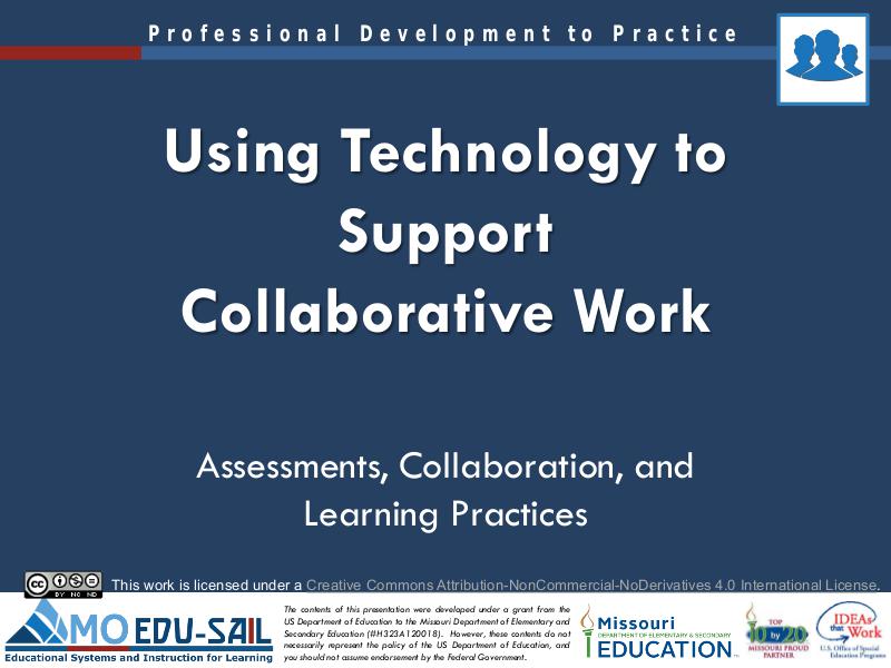 MO EDU-SAIL Learning Packages Using Technology to Support Collaborative Work