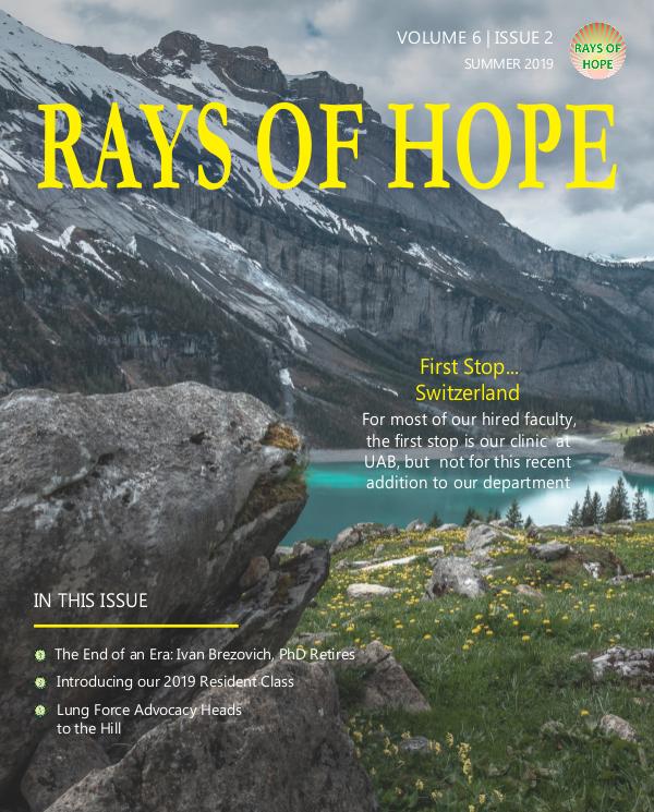 UAB Radiation Oncology, Rays of Hope Volume 6 Issue 2
