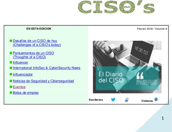 El Diario del CISO Volumen 6 2018