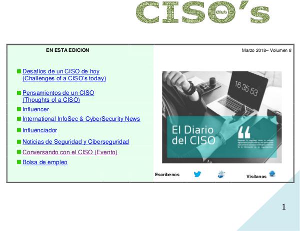 El Diario del CISO (The CISO Journal) Edición 8 2018