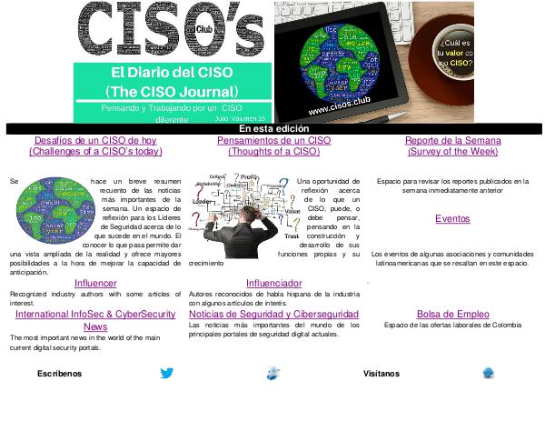 El Diario del CISO El Diario del CISO (The CISO Journal) Edición 19