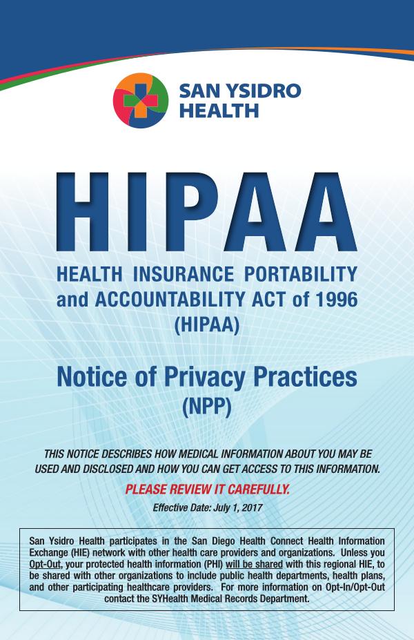 SYHealth HIPAA Notice of Privacy Practices ENG June 2020