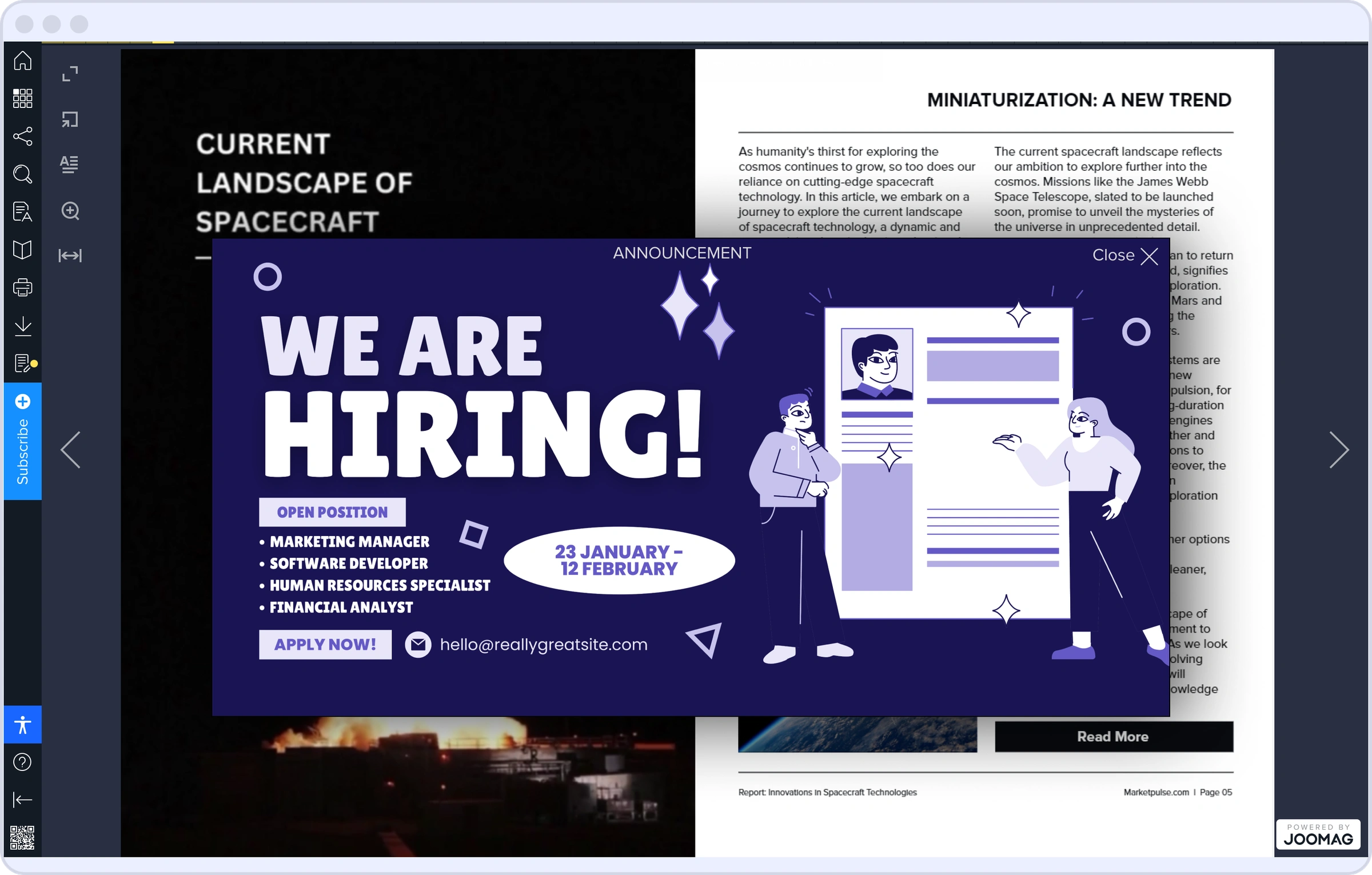 Announcement Popups for Marketing and Internal Comms