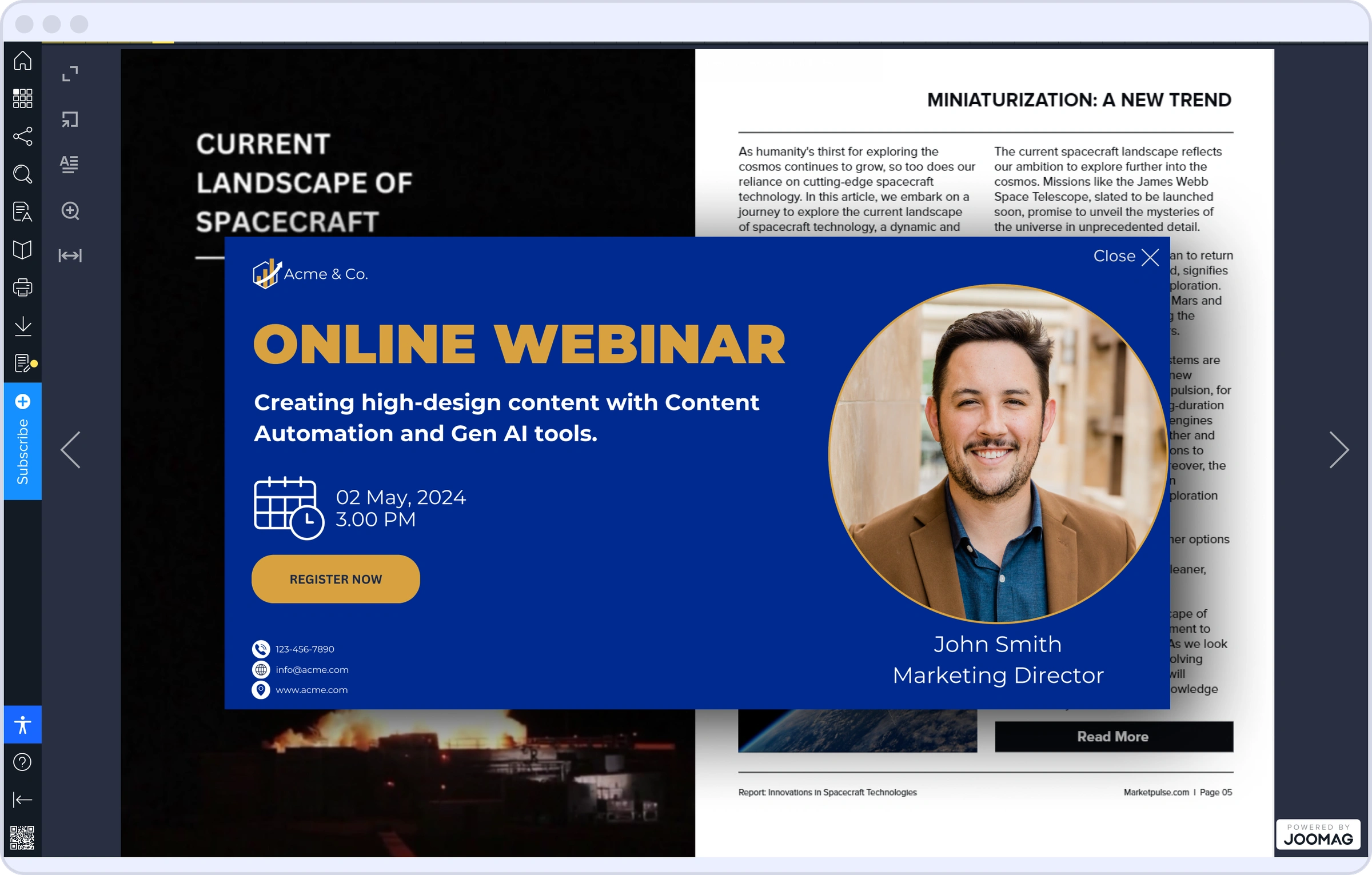 CTA Popups for Digital Magazines, Catalogs, and Brochures