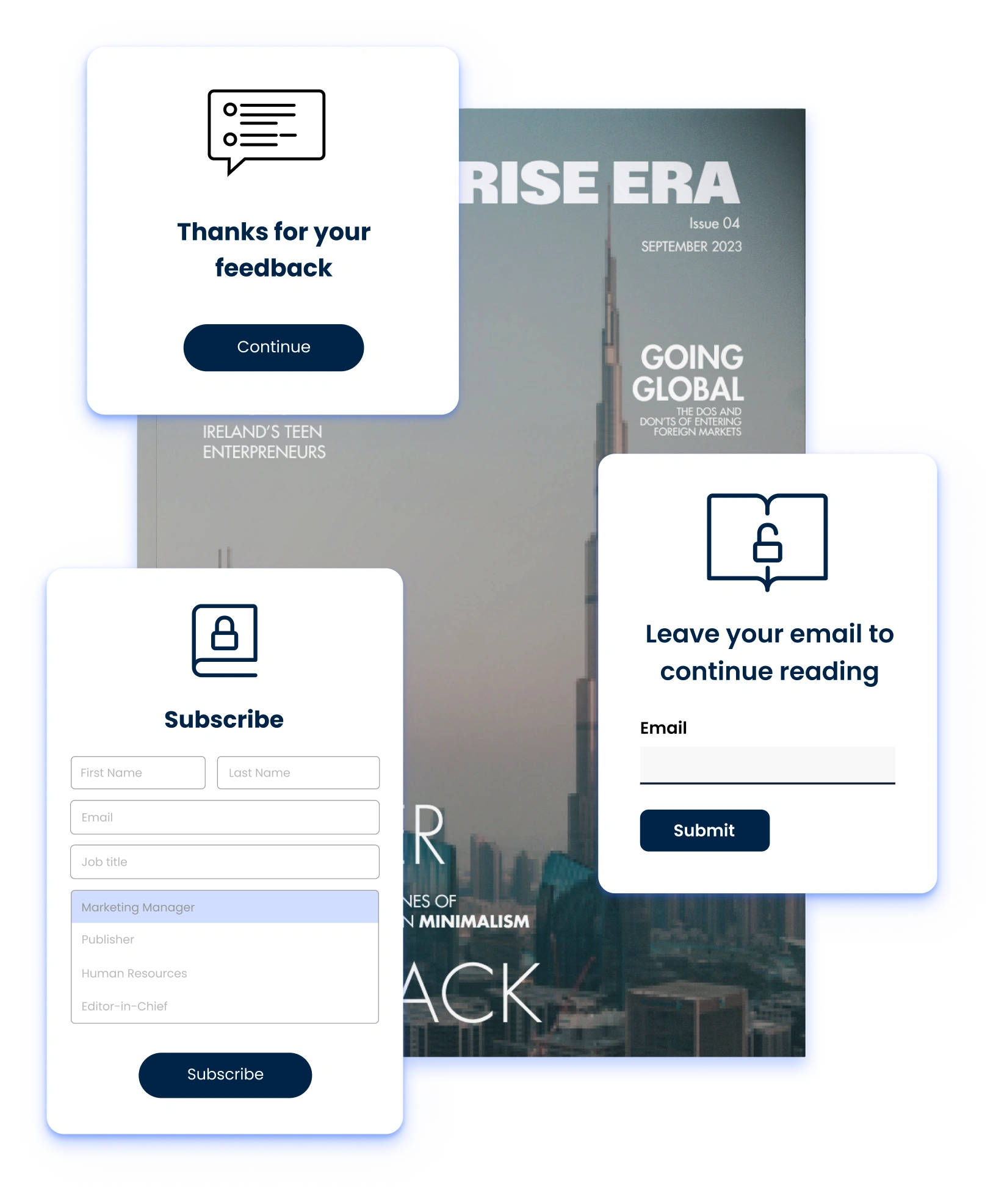 Capture reader data with built-in forms
