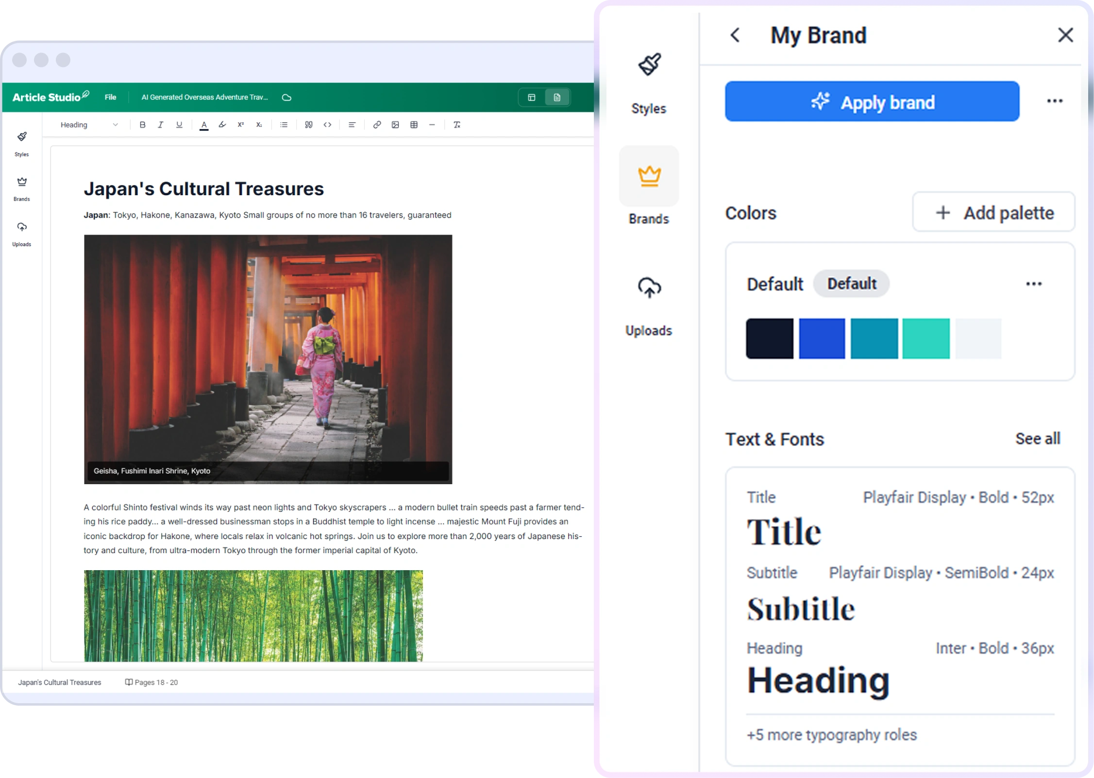 Create and Apply Brand Styles to Every Article
