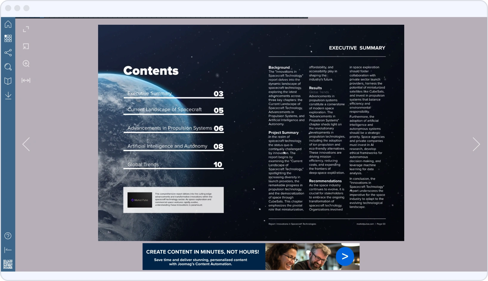 Sticky CTA banner running along the bottom of a digital report, inviting readers to act without leaving the page